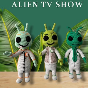 Crochet Alien TV Show Character Plush, Handmade Toy
