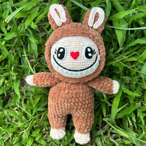 Amigurimi Labubu,cute monster labubu,crochet labubu doll,knitted labubu,finished item