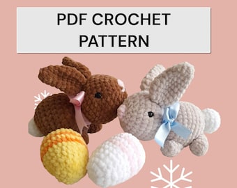 Crochet Plush Bunny Pattern,Easter cute bunny,Plush Rabbit Amigurumi,Easter Egg English PDF Tutorial