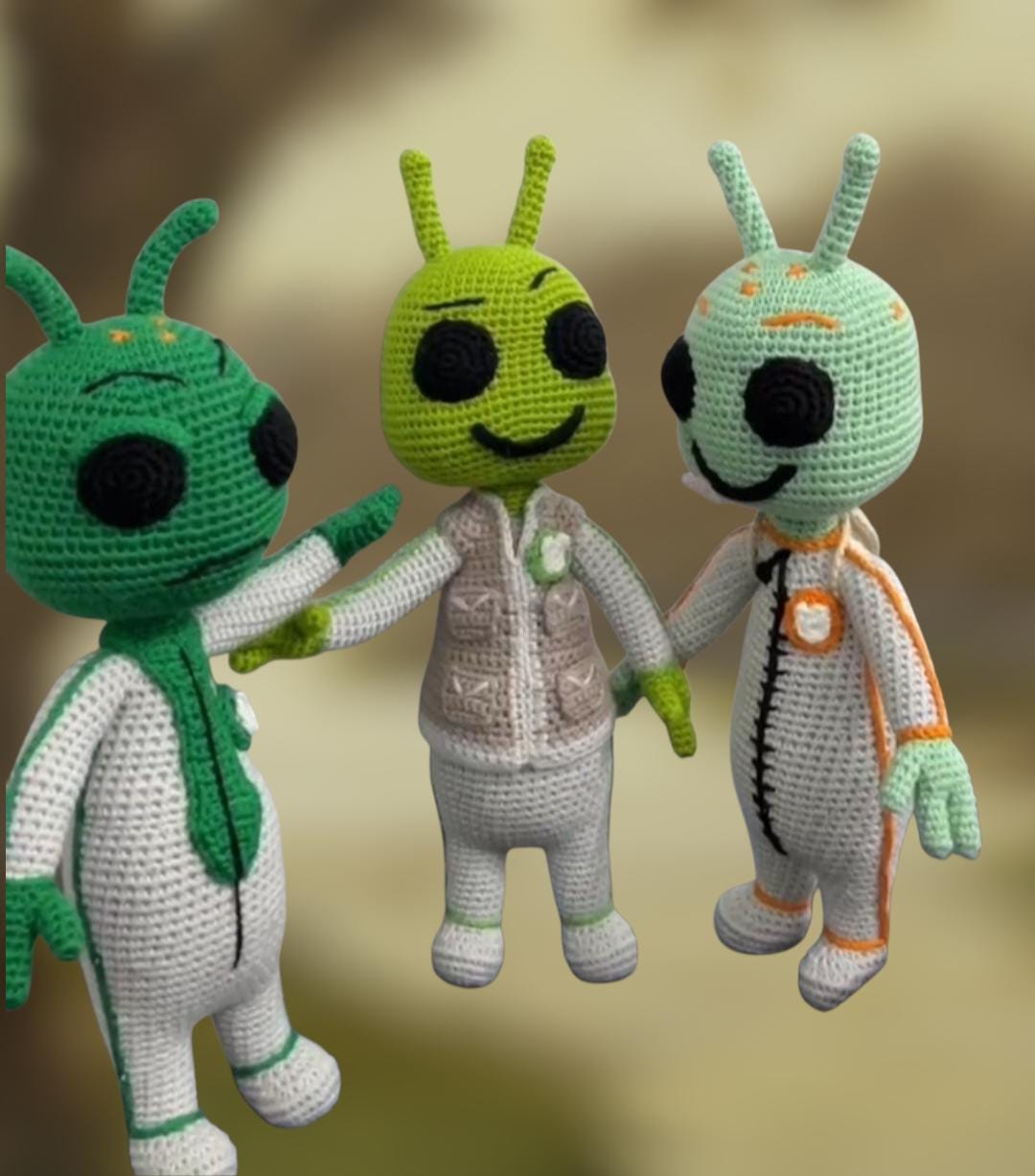 かぎ針編みのエイリアンテレビ番組キャラクターぬいぐるみ、手作り