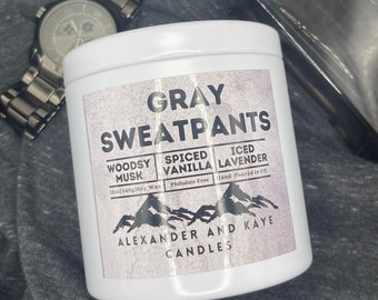 Gray Sweatpants Double Wicked 12oz Candle
