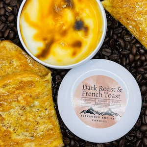 Stark duftende Sojakerze - Dark Roast & French Toast - Handgegossen - Kleine Chargen