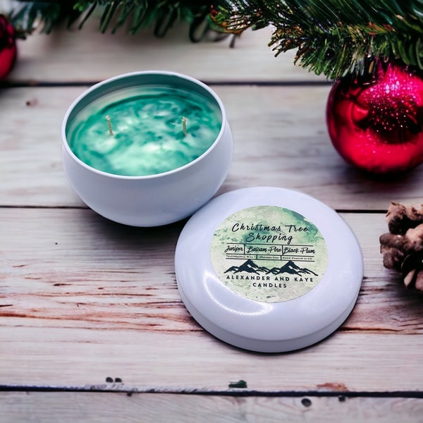 Strong Scented Soy Candle - Christmas Tree Shopping - Hand-Poured - Small Batches