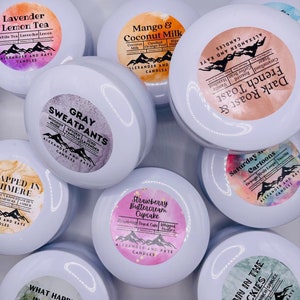 Five Soy Candles Sample Pack- Pick 5! Save Money - Strong Scented- Hand-Poured- Small Batches