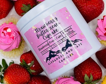 Strawberry Buttercream Cupcake Double Wicked 12oz Candle