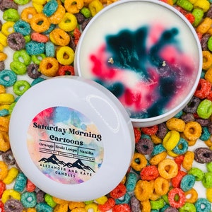 Vela de soja con aroma intenso - Dibujos animados del sábado por la mañana - Vertida a mano - Lotes pequeños