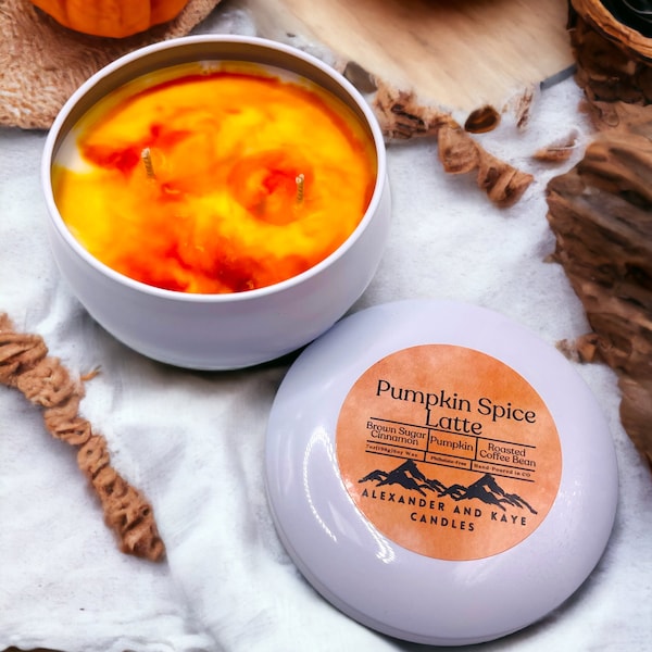 Strong Scented Soy Candle - Pumpkin Spice Latte - Hand-Poured - Small Batches