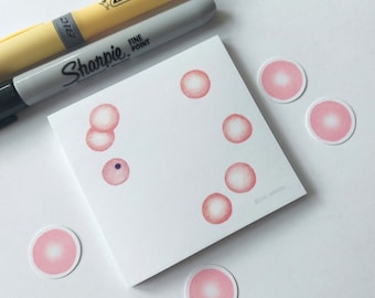 Red blood cell art Post-it notes, biology sticky notes