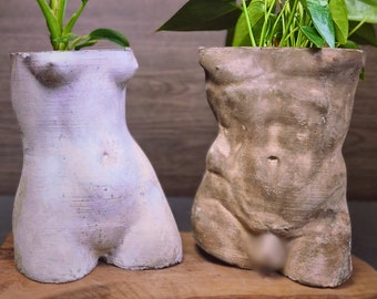 Divine David & Venus Sculpture Planter - Ancient Statue Romantic Gift for Anniversary, Wedding or Unique Home Decor - Couple Gift Large Vase