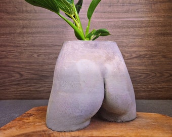 Handmade Large Female Bum Planter - Indoor Plant Pot or Outdoor Pot - Novelty Door Stop, Quirky Book End and Unique Tall Vase Floor Standing