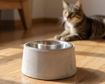 Handgemachte Beton Fressnapf | Moderne minimalistische Katze & kleine Hunde Futter