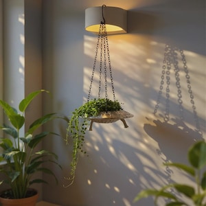 Maceta colgante con forma de bola de discoteca, maceta retro de los años 70, decoración de pared única con diseño de OVNI, regalo original para amantes de las plantas, decoración espacial para el hogar.