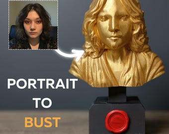 Personalised Gold Bust Trophy, Custom Photo Award Statue