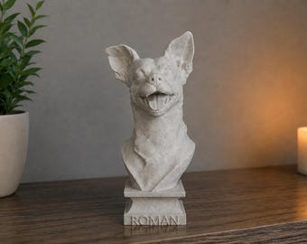 Custom Pet Bust from Photo, Personalised Dog Memorial Gift, Cat Memorial Statue