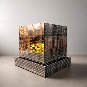Mirror Cube Planter, Disco Desk Organiser, Mirror Tile Succulent Pot