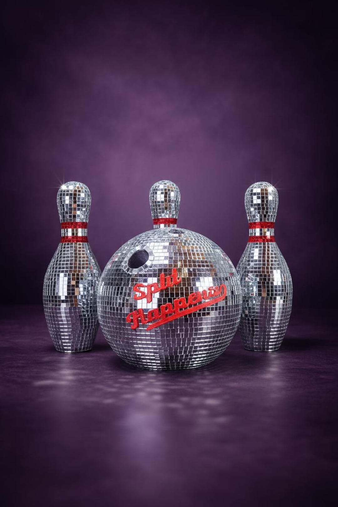 Disco Mirror Bowling Set | Personalised Initials, Retro Party