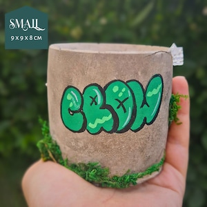 Superb Personalised Graffiti Plant Pot Perfect Gift Desk Accessory Utensil Holder Cast Concrete Plant Pot Custom Design image 6