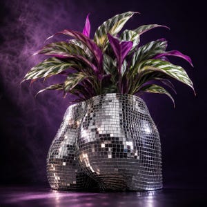 Disco Ball Body Planter – Cheeky Silver Mirror Home Decor