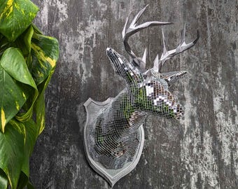 Glitter Hanging Stag Head Decoration Glitter Hanging Stag Head Decoration