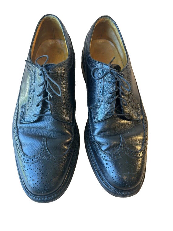 FLORSHEIM IMPERIAL Kenmoor Gunboat Vintage Black Longwing Tip 