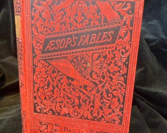 Antique Aesop's Fables Book 1890s George Routledge Illustrated Harrison Weir Excellent Decor