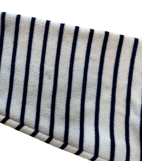 Saint James Breton Wool Ivory & Navy Striped Fish… - image 10