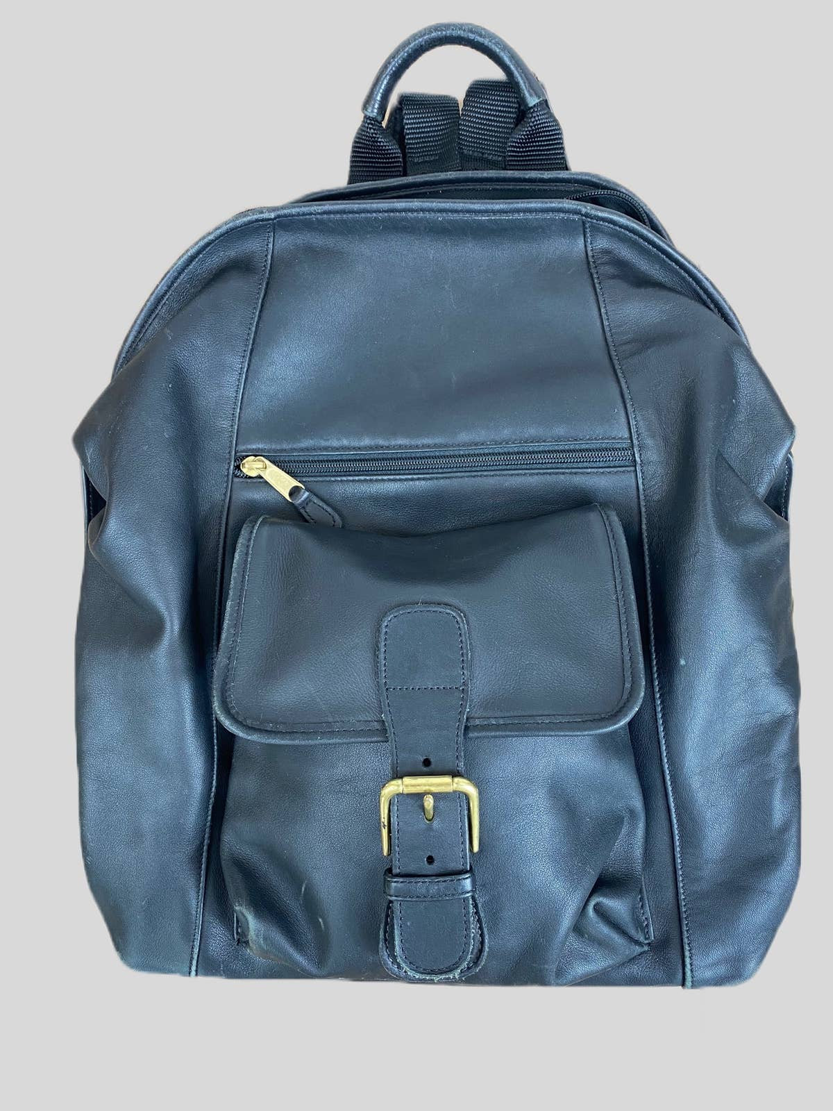 Vintage Coach Travel Backpack 0521 Matte Black Leather USA  display picture 3