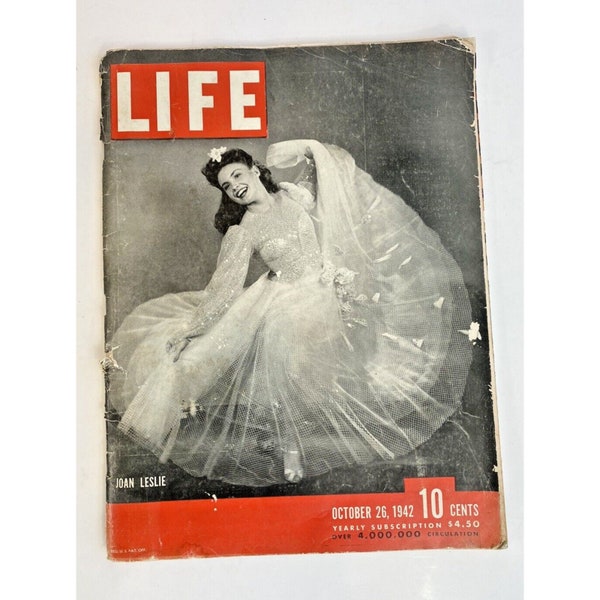 LIFE Mag Oct 26 1942 Joan Leslie Cover Excellent Cond