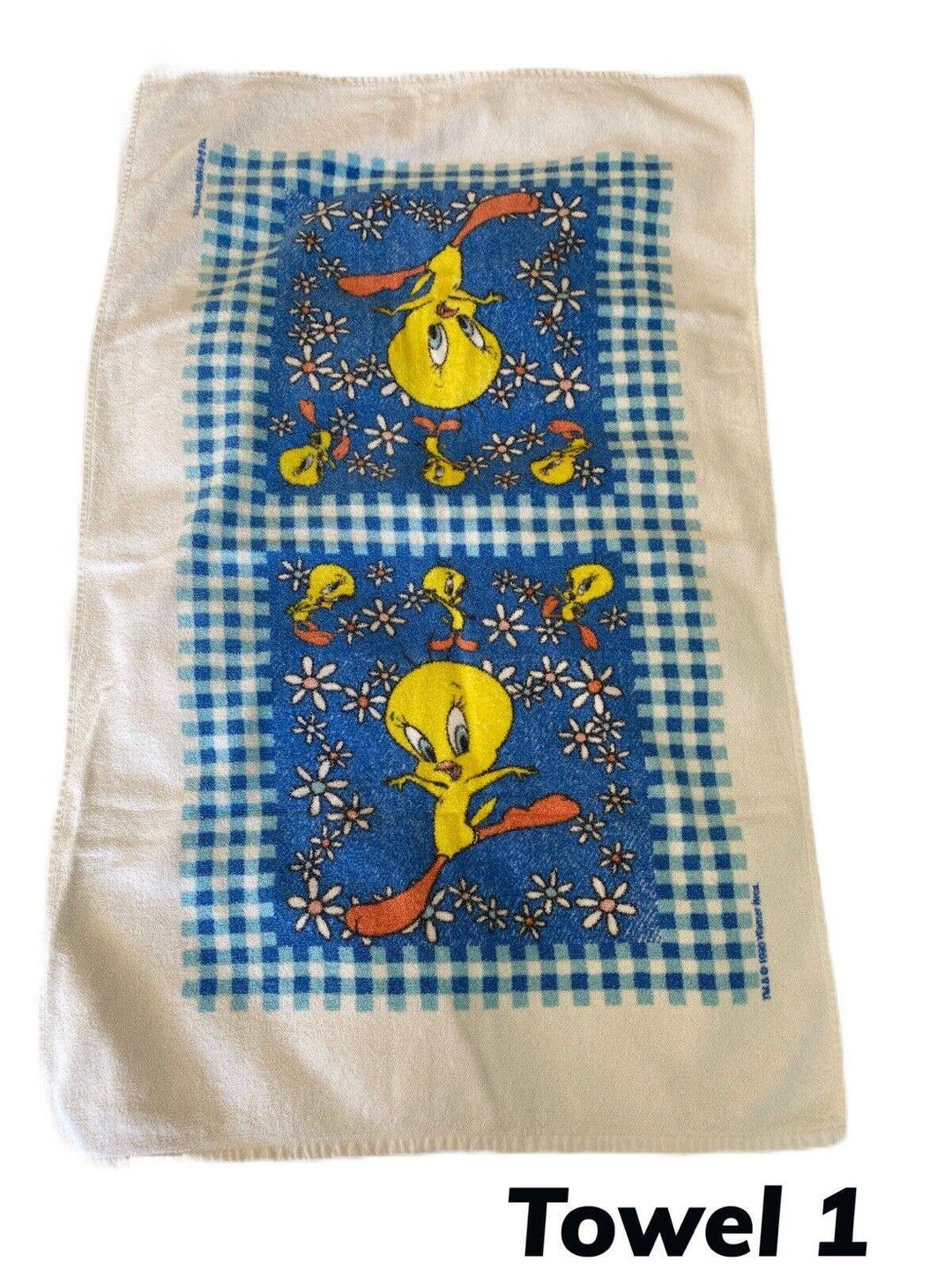 PAIR 90s Vintage Tweety Looney Tunes Beach Pool Bath Towel Promo 39 X ...