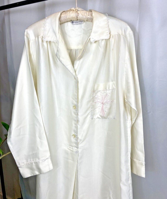 VTG Christian Dior Sleepwear Dress Cotton Blend M… - image 6