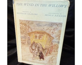 Vintage hardcover van Wind in the Willows | Illustraties van Arthur Rackham | Heritage Press | Originele stofomslag | Kenneth Grahame