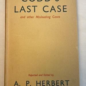 Codd&#39;s Last Case A.P. Herbert Vintage 1952 HC + DJ Methuen & Co.