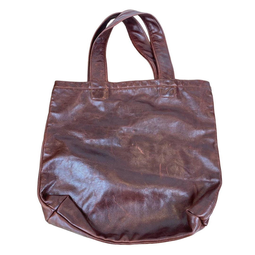 Tomasini Fine Linens Los Angeles Burgundy Brown Large Tote Shoulder Bag
