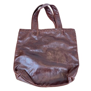 Tomasini Fine Linens Los Angeles Burgundy Braun Große Tote Umhängetasche Vegan