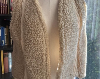 Vintage KORET City Blues 1980s Shearling Vest Women&#39;s Medium