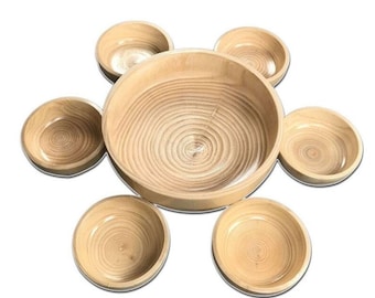 Wooden snack bowl, presentation bowl, chips snack peanut bowl, handcrafted presentation, wooden presentation 7 pieces
