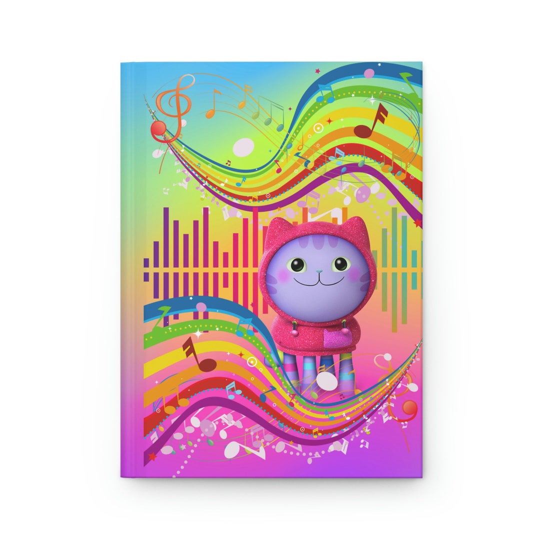 Gabby's Dollhouse DJ Catnip Rainbow Hardcover Journal, DJ Catnip