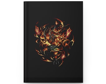Final Fantasy Ifrit Hardcover Journal, FF fan gift idea, Final Fantasy monsters, Final Fantasy stationary, JRPG present, Ifrit notebook gift