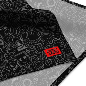 666 - Doodle Delight Bandana - Limited Edition - Stylish & Playful Artistic Fashion Accessory