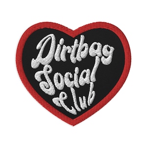 Dirtbag Social Club - Black Heart Embroidered Patch