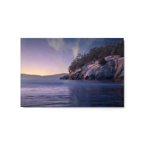 Glorious Sunset Over a Pacific Northwest Island - Large Metal Print Wall Art