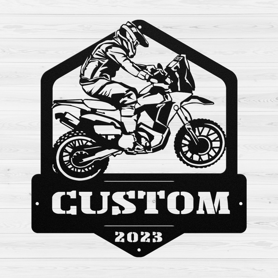 Custom Motorcycle Garage Metal Sign Personalized Motocross Biker Racer