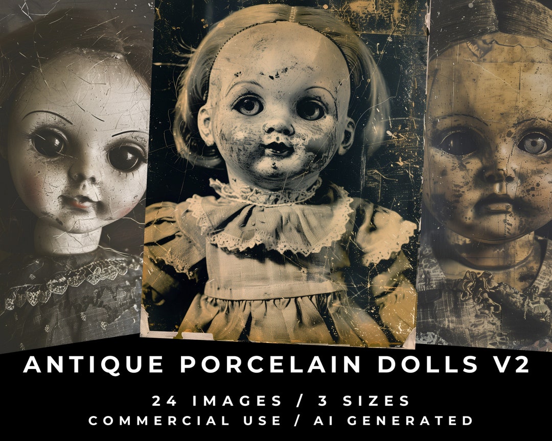 Antique Creepy Porcelain Dolls Vol 2 / Spooky Doll Pages / 3 Sizes
