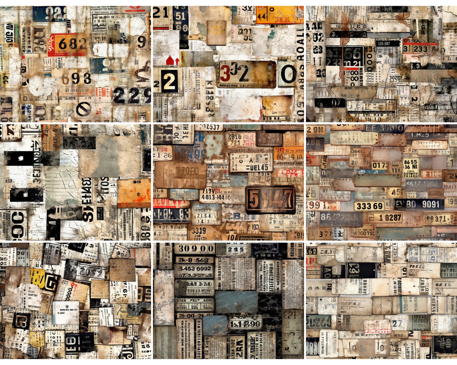 Grunge Label Textures: Printable Scrapbook Paper (digital Download) - Etsy