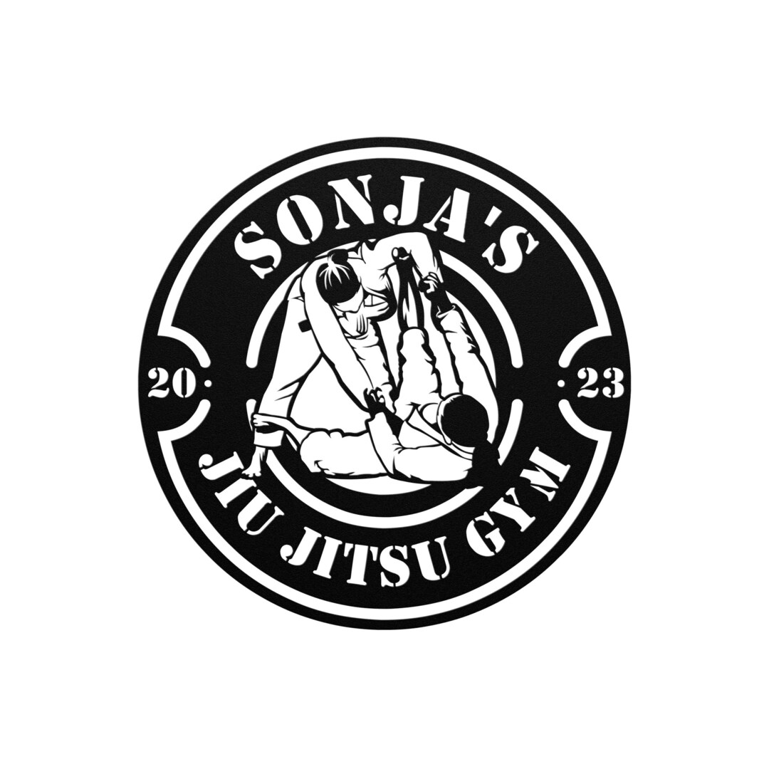 Custom Brazilian Jiu Jitsu Woman Monogram Metal Sign Decor Personalized