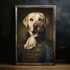 Baroque Labrador Pet Painting / Aristocrat Dog Portrait / Vintage Renaissance Animal Poster / Art Poster Print / Gothic Victorian