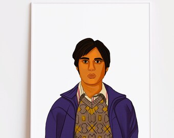 Rajesh - The Big Bang Theory Tv Show - Printable Raj Poster - Instant Download -Rajesh Koothrappali