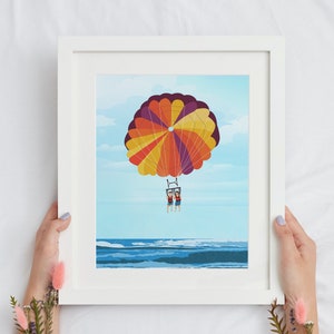 Parasailing Print, Printable Parasailing Poster, Parasailing Poster, Parasailer Instant Download Wall Art