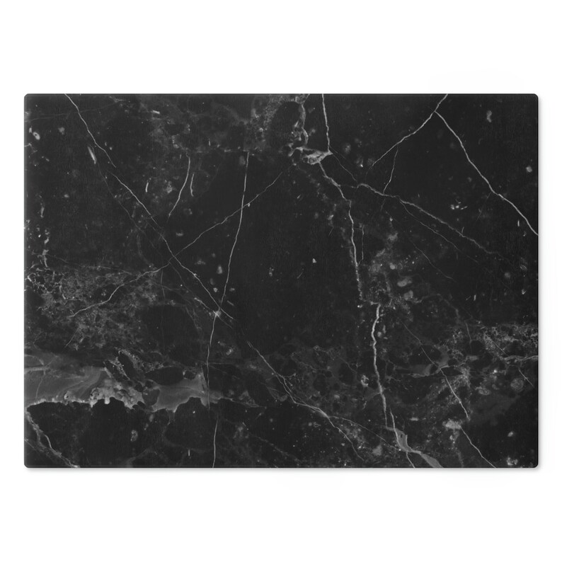 Black Marble Looking Glass Cutting Board Etsy