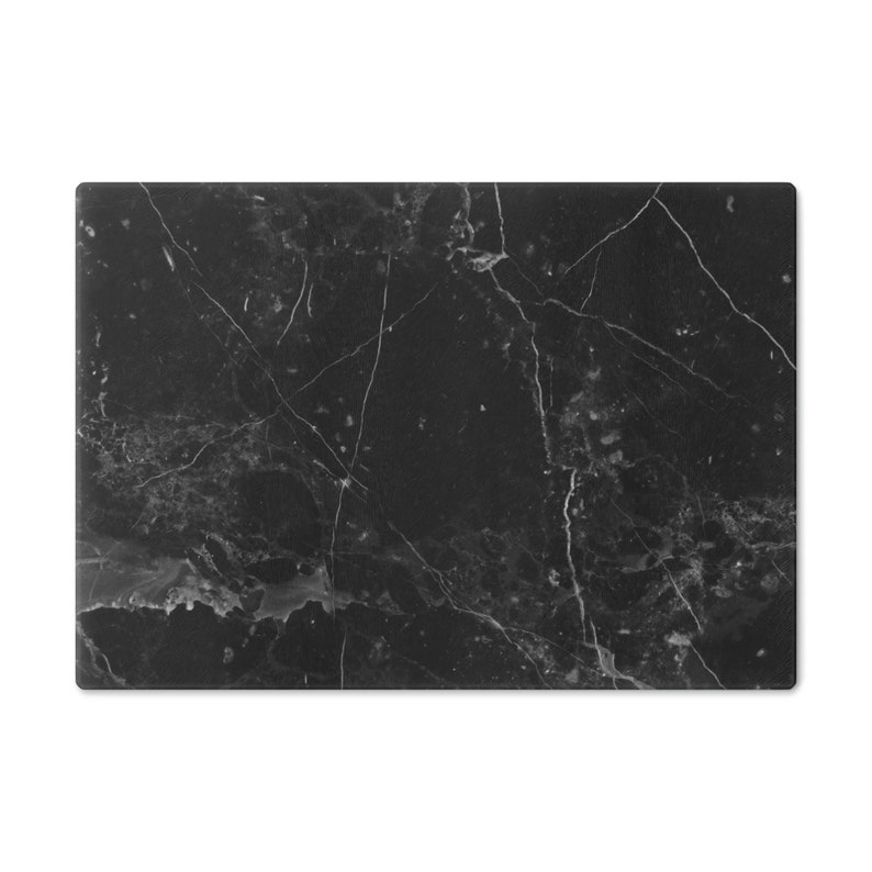 Black Marble Looking Glass Cutting Board Etsy